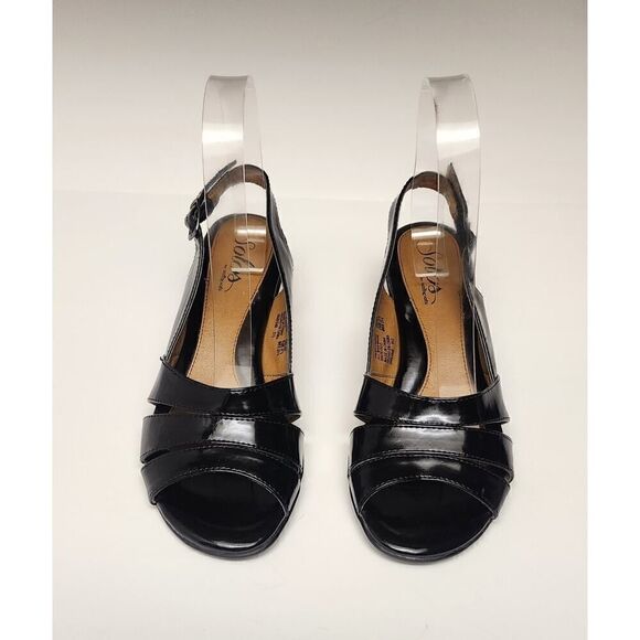 SOFTSPOTS BLACK PEEP-TOE SLINGBACK SANDAL SHOES SIZE US 6 - Picture 3 of 15